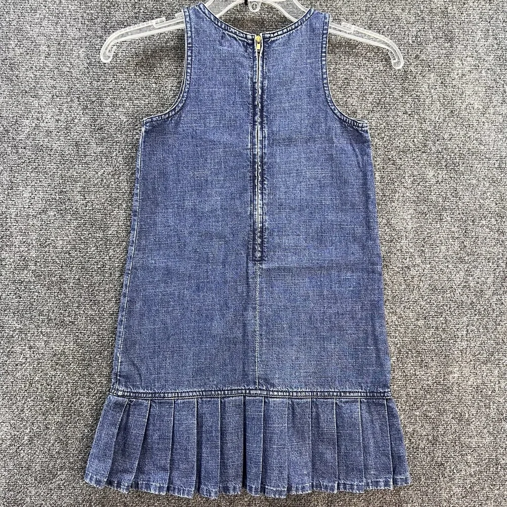 VTG Ralph Lauren Denim Dropped Waist Jumper Dress Girls 6X Sleeveless Classic